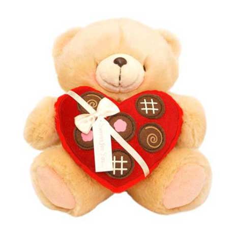 6" Heart Chocolate Box Forever Friends Bear 