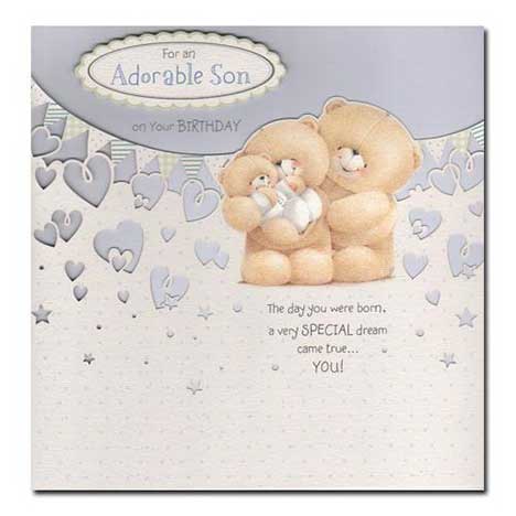 Adorable Son Birthday Forever Friends Card 
