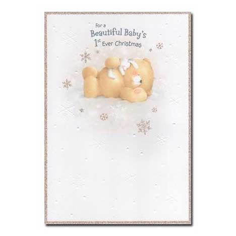 Beautiful Babys first ever Christmas Forever Friends Card 