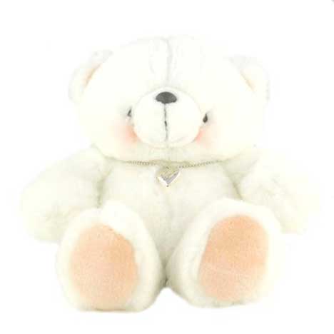 10" White Forever Friends Bear with Wearable Locket 
