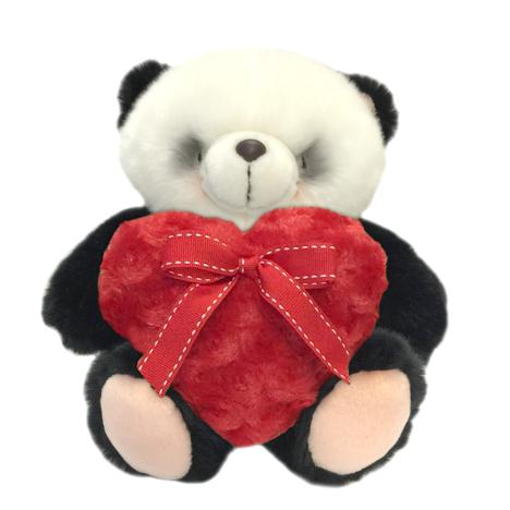 10" Red Fluffy Heart Forever Friends Panda Bear 