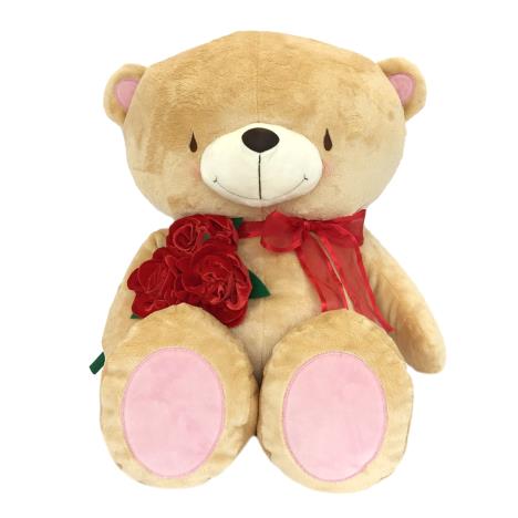 22" Bear With Rose Bouquet and Bow Forever Friends Bear 