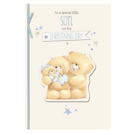 Son on Christening Day Forever Friends Card 