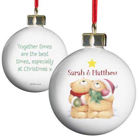 Personalised Forever Friends Couple Christmas Bauble 
