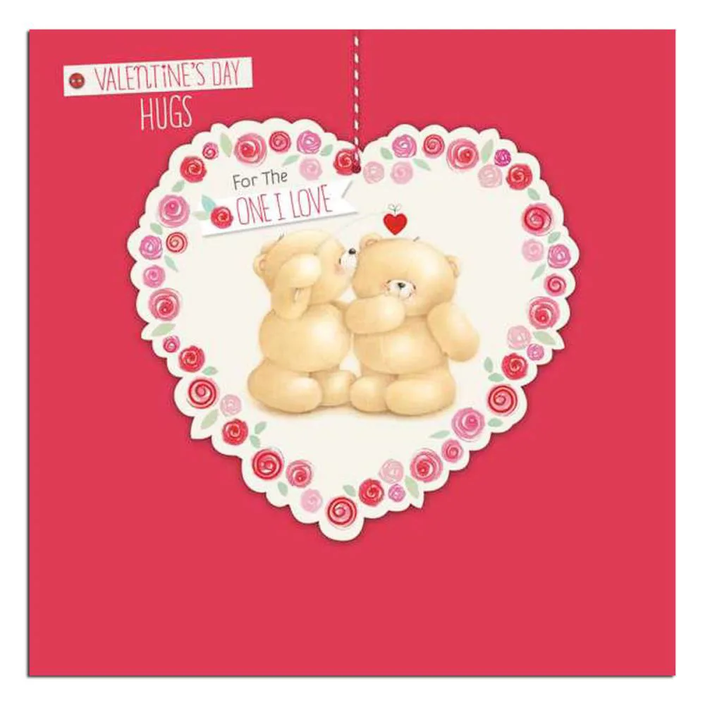 One I Love Square Valentines Day Forever Friends Card