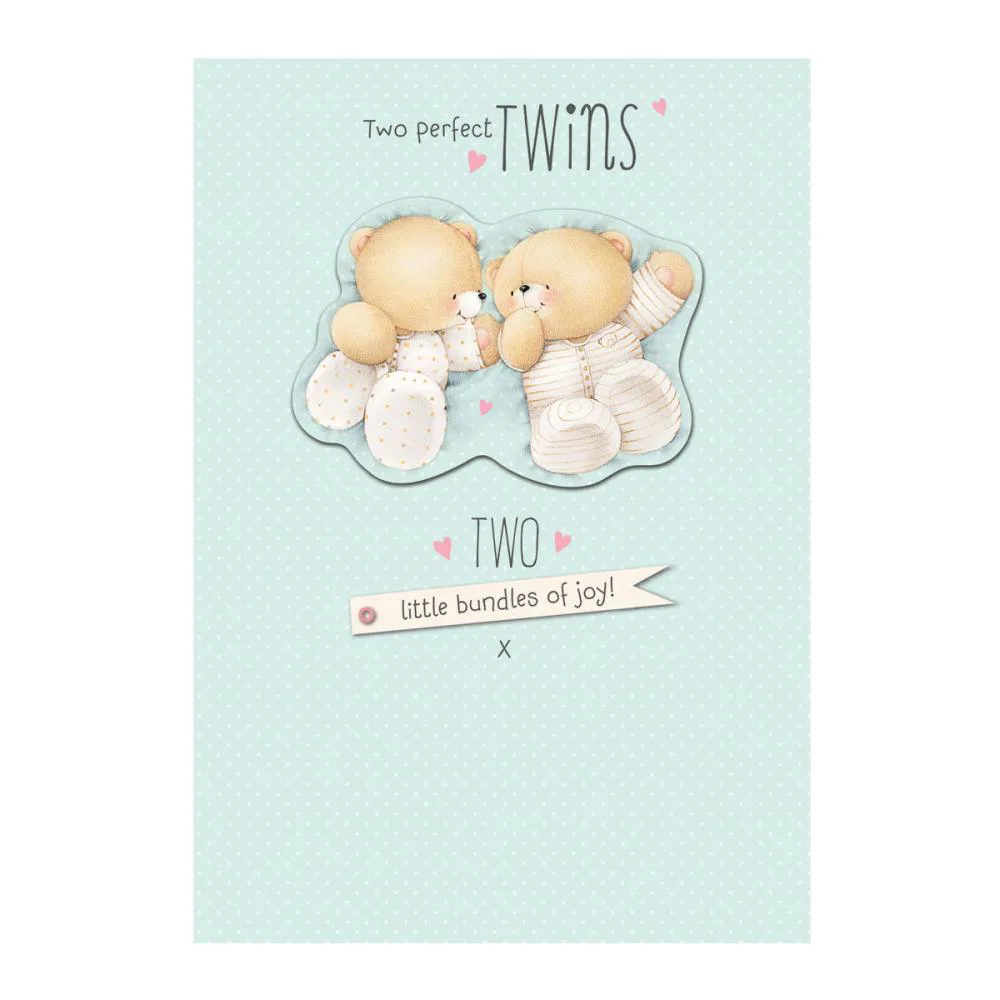 New Baby Twins Forever Friends Card