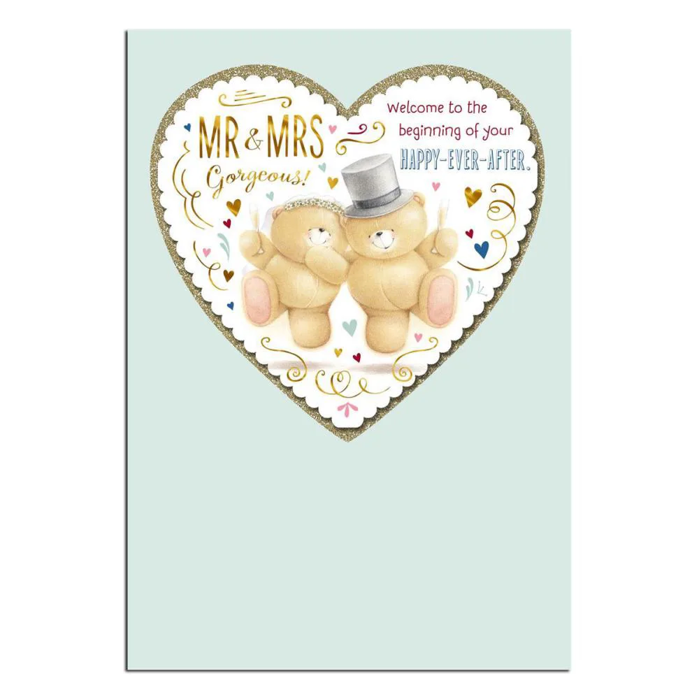 Mr & Mrs Gorgeous Forever Friends Wedding Day Card