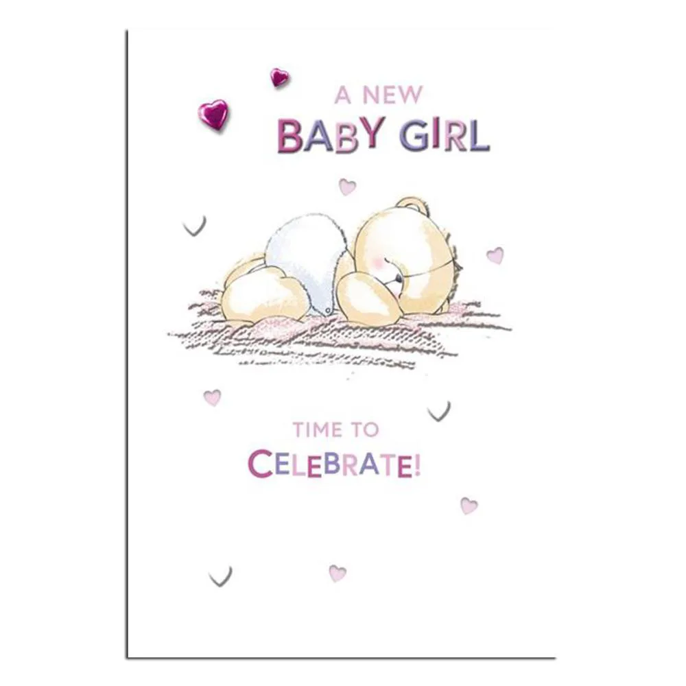 New Baby Girl Forever Friends Card