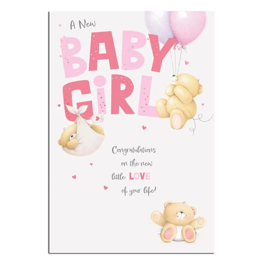 New Baby Girl Forever Friends Card