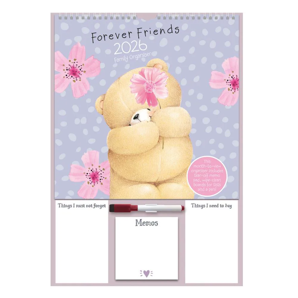 A3 Forever Friends Month-to-View Family Organiser 2026