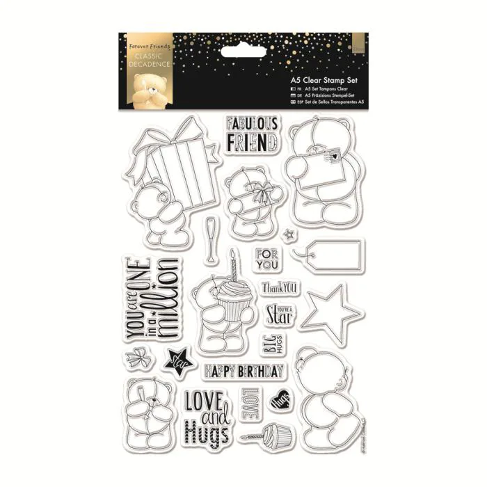 A5 Classic Decadence Forever Friends Clear Stamp Set