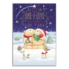 One I Love 3D Holographic Forever Friends Christmas Card
