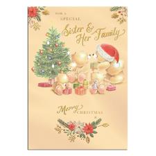 Sister &amp; Her Family Forever Friends Christmas Card