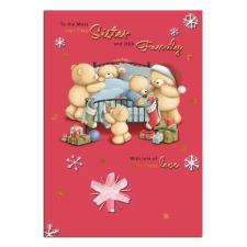 Amazing Sister &amp; Family Forever Friends Christmas Card
