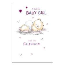 New Baby Girl Forever Friends Card