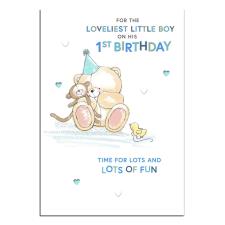 1st Birthday Little Boy Forever Friends Birthday Card