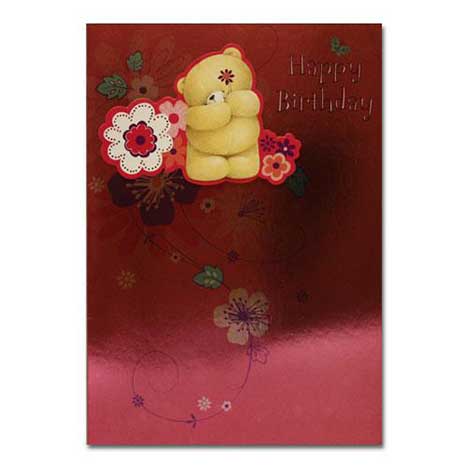 Bear & Flower Birthday Forever Friends Card 