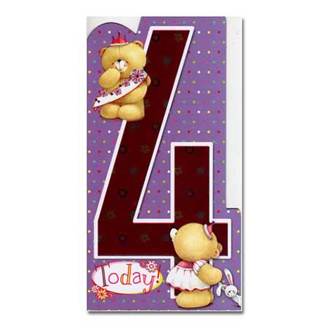 4th Birthday Forever Friends Card 