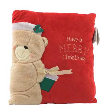 Merry Christmas Forever Friends Santa Pillow 