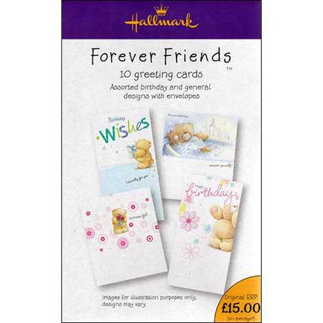 10 Pack Assorted Forever Friends Greeting Cards 