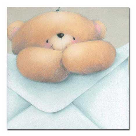 Bear with Envelope Softly Drawn Forever Friends Card 
