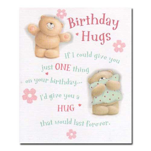 Birthday Hugs Forever Friends Card 