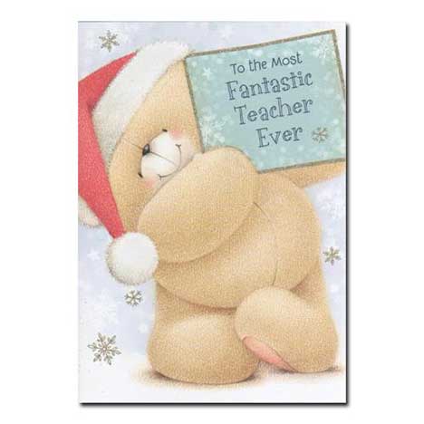 Fantastic Teacher Forever Friends Christmas Card 