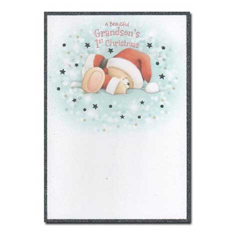 Grandsons First Christmas Forever Friends Christmas Card 