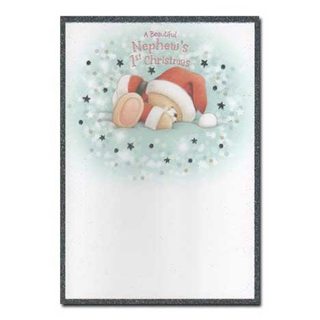Nephews First Christmas Forever Friends Christmas Card 
