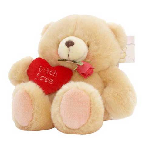 10" Love Heart and Rose Forever Friends Bear 