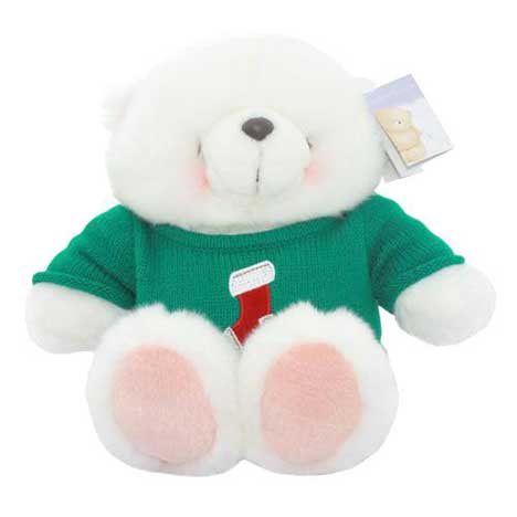 10" Forever Friends Bear Wearing Christmas Stocking Jumper 