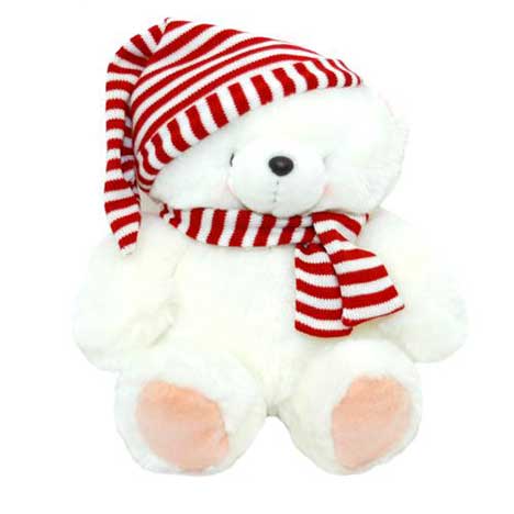 16" White Hat & Scarf Forever Friends Bear 