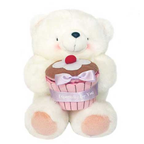 10" White Forever Friends Birthday Bringer Bear 