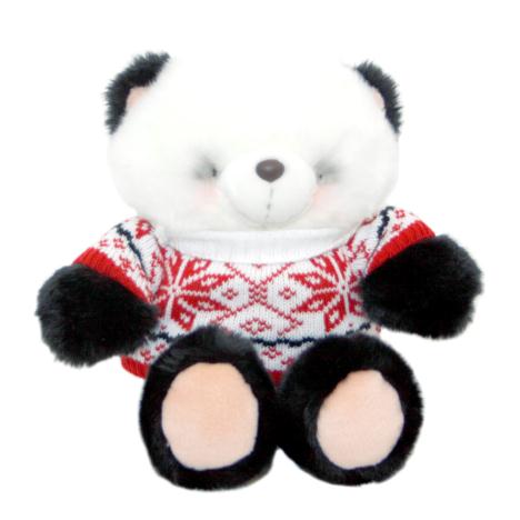 10" Panda Bear Wearing Knitted Sweater 
