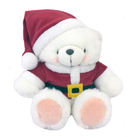 10" White Forever Friends Santa Bear 