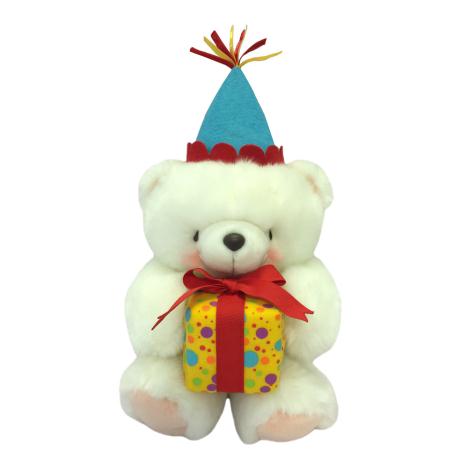 10" White Forever Friends Bear with Present 