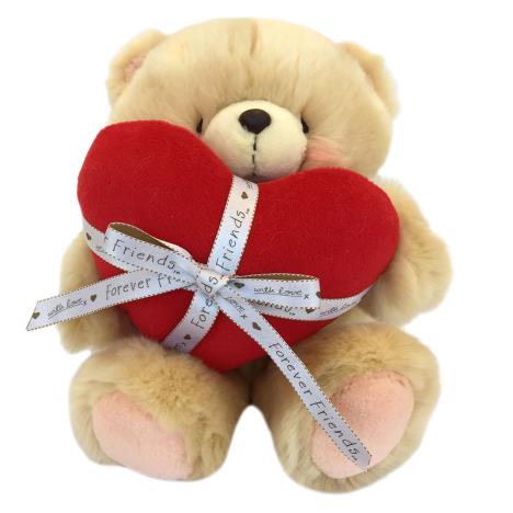 10" Red Padded Heart & Ribbon Forever Friends Bear 