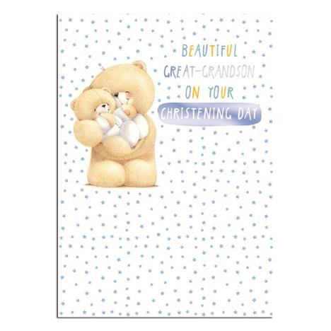 Great Grandson Christening Forever Friends Card 