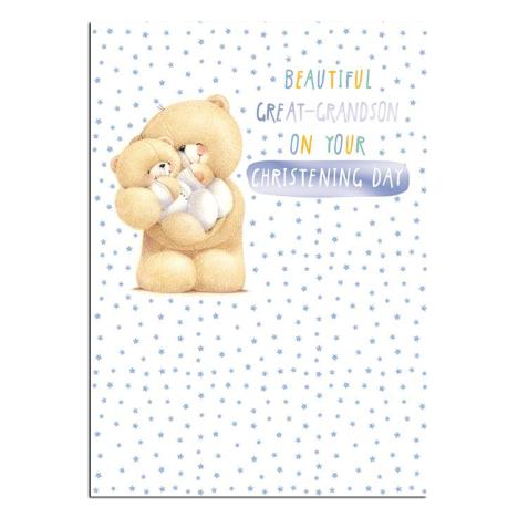 Great Grandson Christening Forever Friends Card 