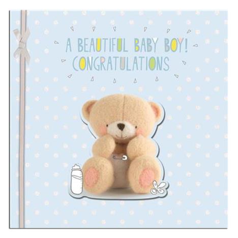 Baby Boy Forever Friends Large New Baby Card 