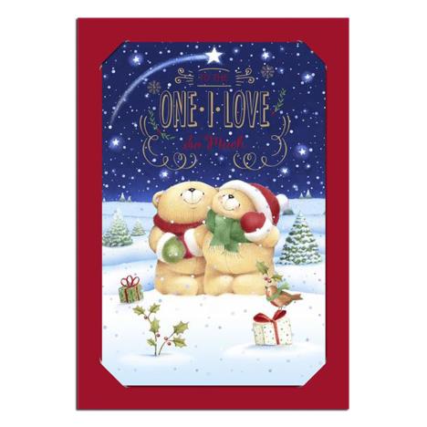 One I Love 3D Holographic Forever Friends Christmas Card 