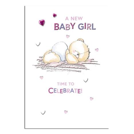 New Baby Girl Forever Friends Card 