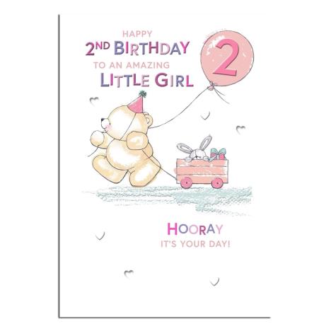 2nd Birthday Little Girl Forever Friends Birthday Card 