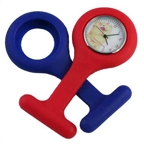 Forever Friends Red / Blue silicone  Nurses Fob Watch 