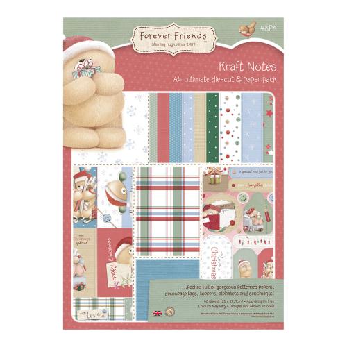 A4 Ultimate Christmas Kraft Forever Friends Die-cut & Paper Pack (48pk) 