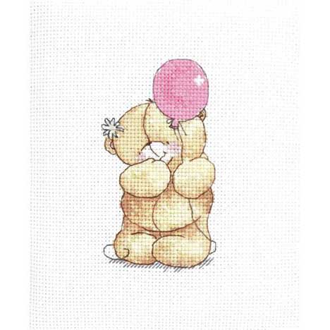 Pink Balloon Forever Friends Cross Stitch Kit 