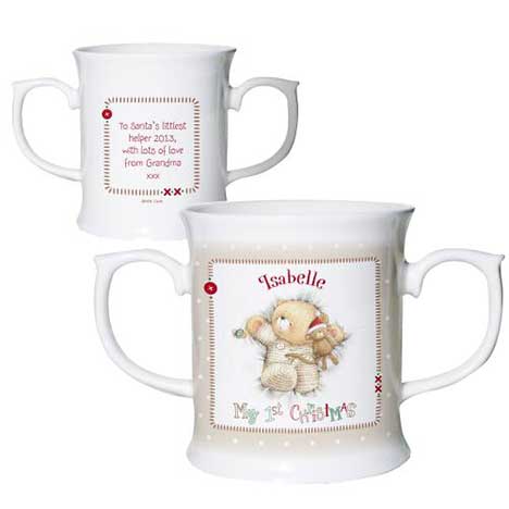 Personalised Forever Friends My 1st Christmas Double Handled Mug 