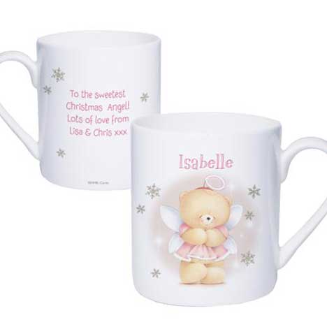 Personalised Forever Friends Christmas Angel Mug 