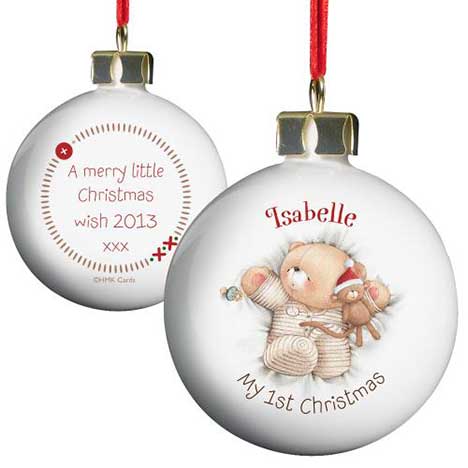 Personalised Forever Friends My 1st Christmas Bauble 