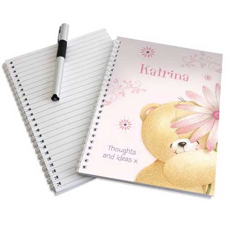 Personalised Forever Friends Big Flower A5 Notebook 